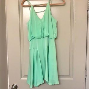 Milly mint green satin mini dress
